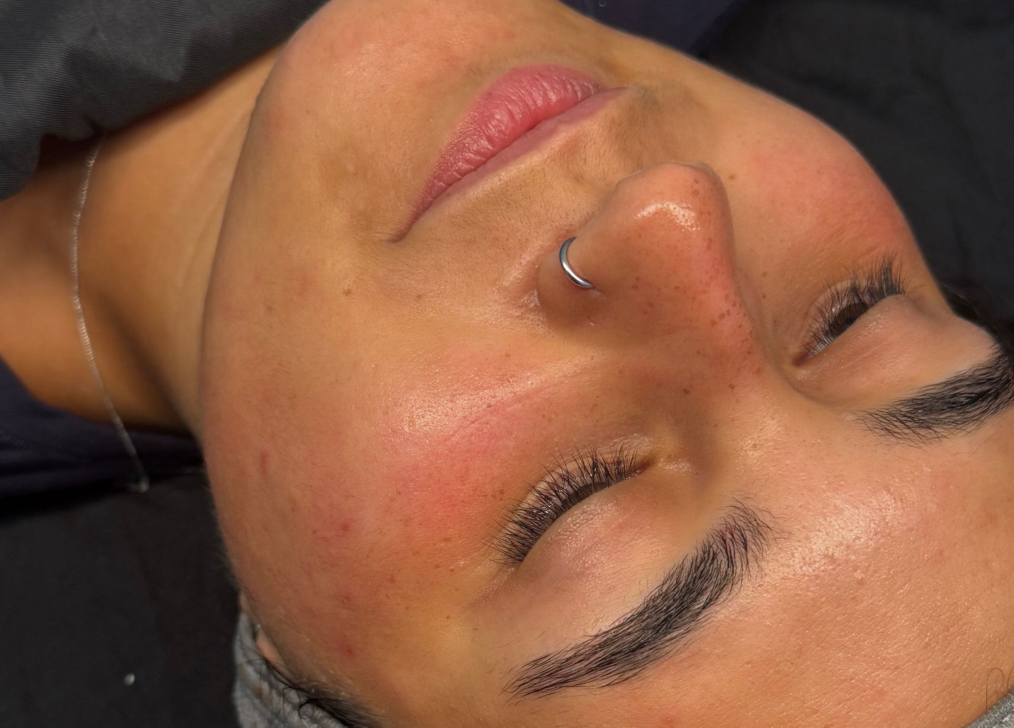 Relaxed client enjoying beauty treatment at Verve & Vogue Beauty Haus, Westgate-on-Sea, England, GB.