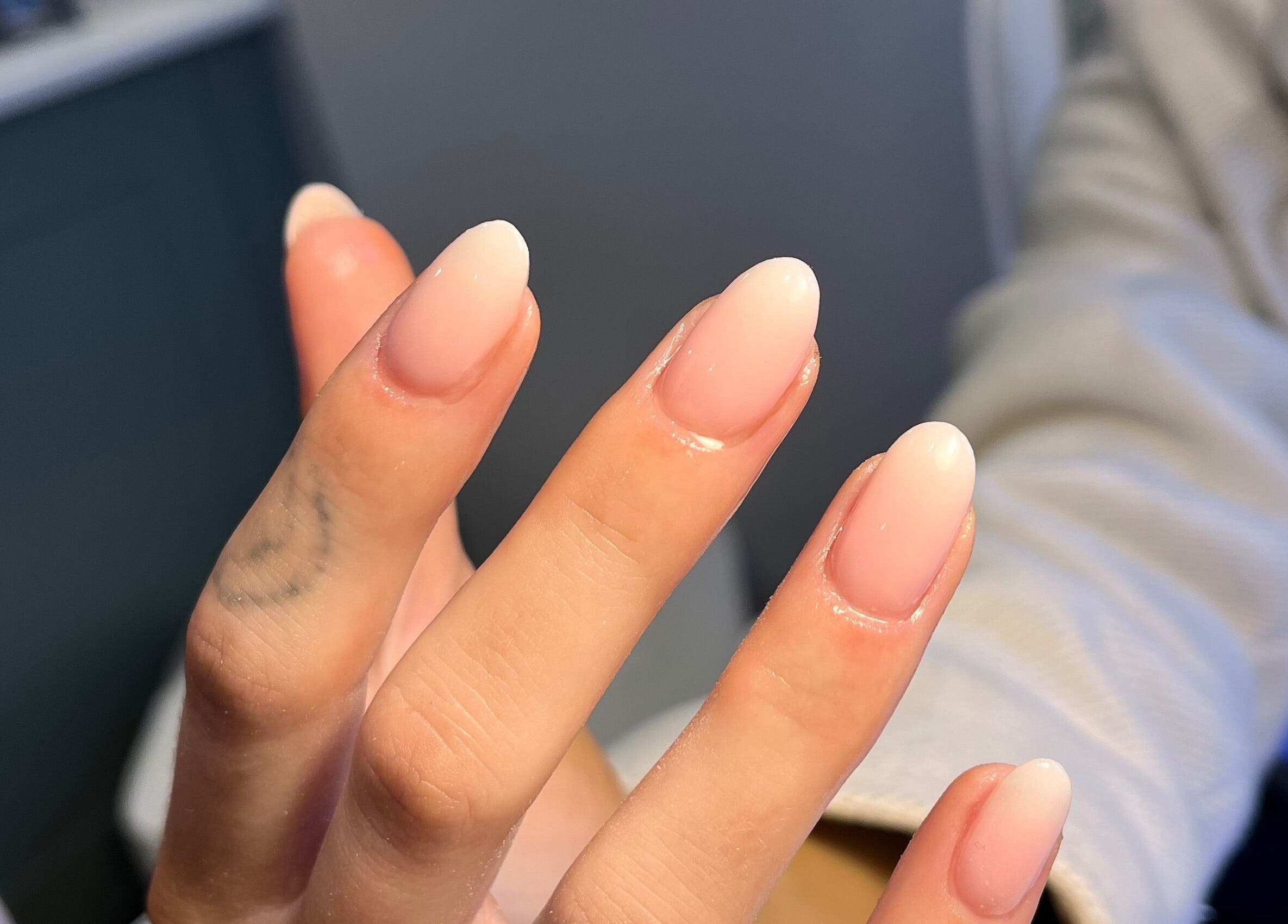 Manicured nails with a natural finish at Sophie’s home salon, Bognor Regis, England, GB.