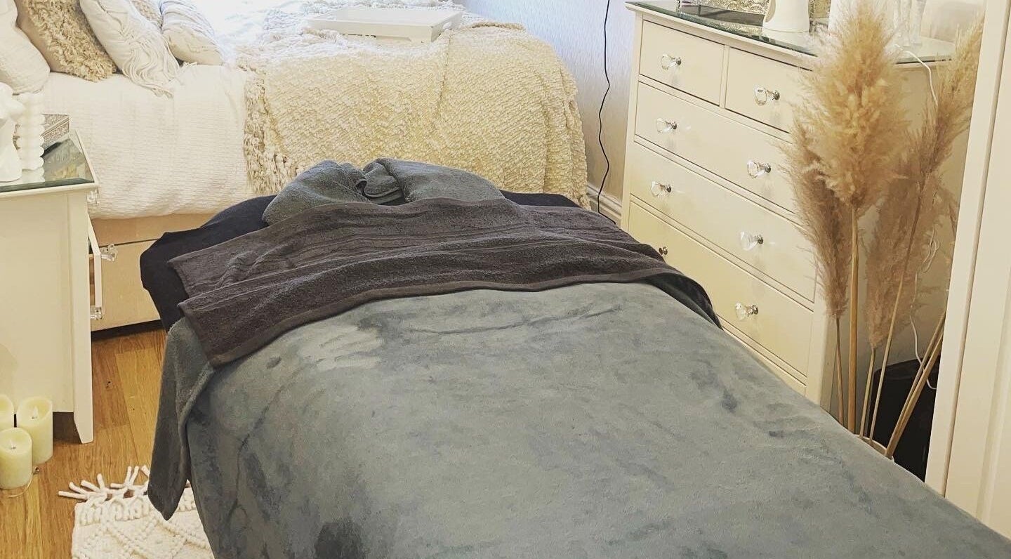 Massage bed at Graceful Aura - Mobile Services Liverpool, England, GB offers serene relaxation.