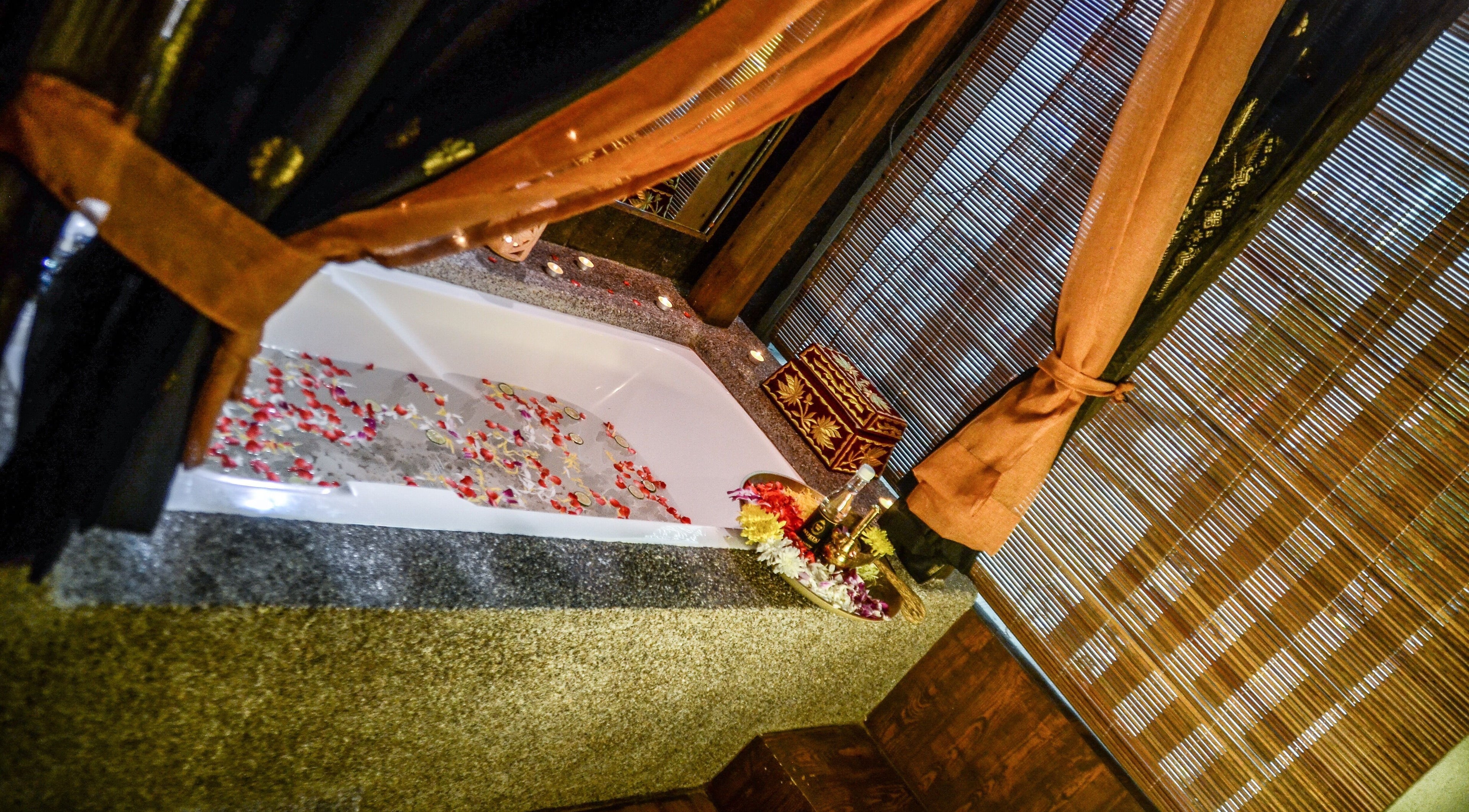 Luxurious spa bath with rose petals at Nur Taj Spa and Beauty, Kuala Lumpur, Wilayah Persekutuan Kuala Lumpur, MY.