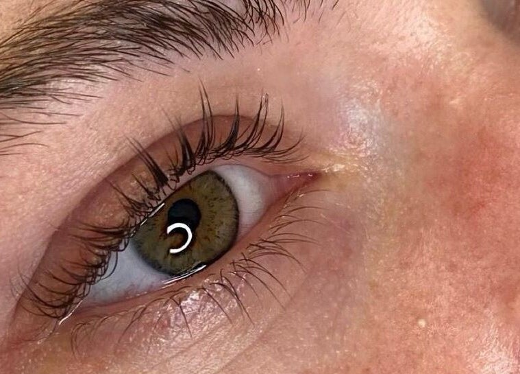 Close-up of professionally styled eyelashes at Gina Rose Beauty, Sutton Coldfield, England, GB.
