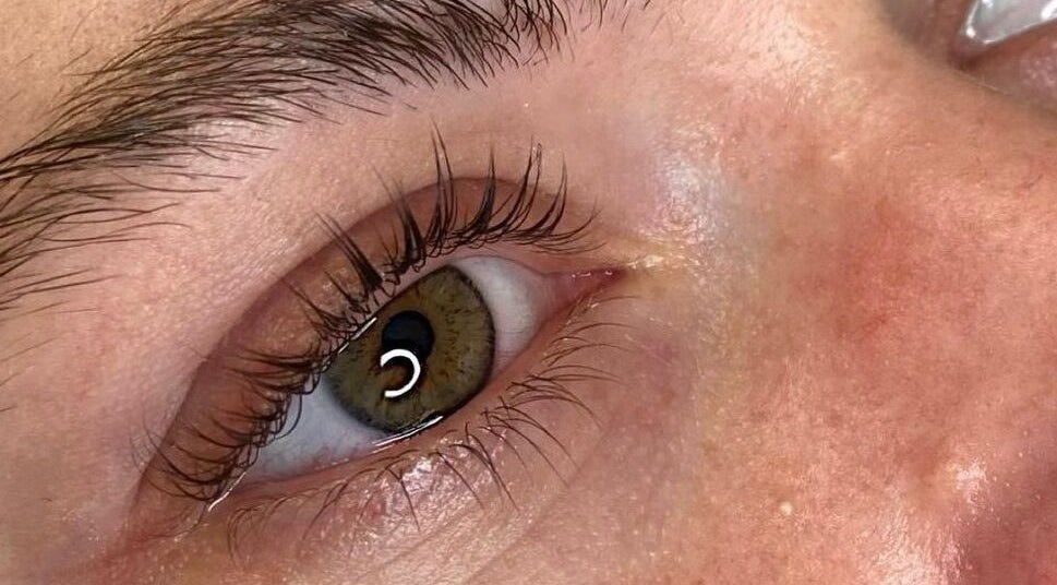 Close-up of professionally styled eyelashes at Gina Rose Beauty, Sutton Coldfield, England, GB.