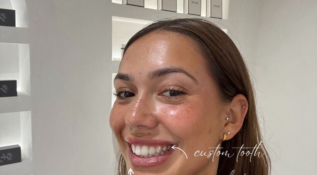 Bright smiling client at Blanc Salon | Teeth Whitening & Korean Lash Lifts, Surfers Paradise, Queensland, AU.