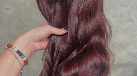 Glossy auburn hair held beautifully at Roux - Jessica, Irlam, England, GB.