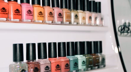 Vibrant nail polish display at The Nail Room, Cape Town, Western Cape, ZA.