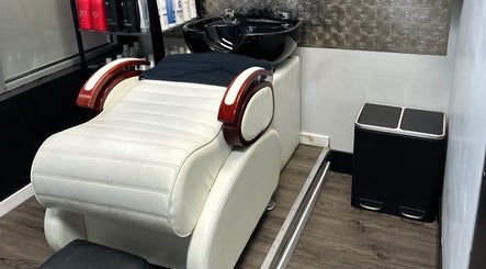 Elegant wash station at Buhf Beauty Boutique, Langley City, British Columbia, CA, perfect for a relaxing hair wash.