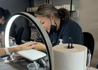 Manicure service at Buhf Beauty Boutique in Langley City, British Columbia, CA enhances nail elegance.