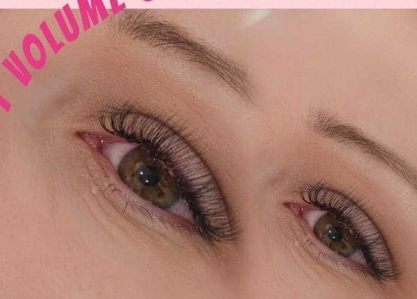 Close-up of soft volume eyelash extensions at I Dream of Lashes in Melbourne, Victoria, AU.