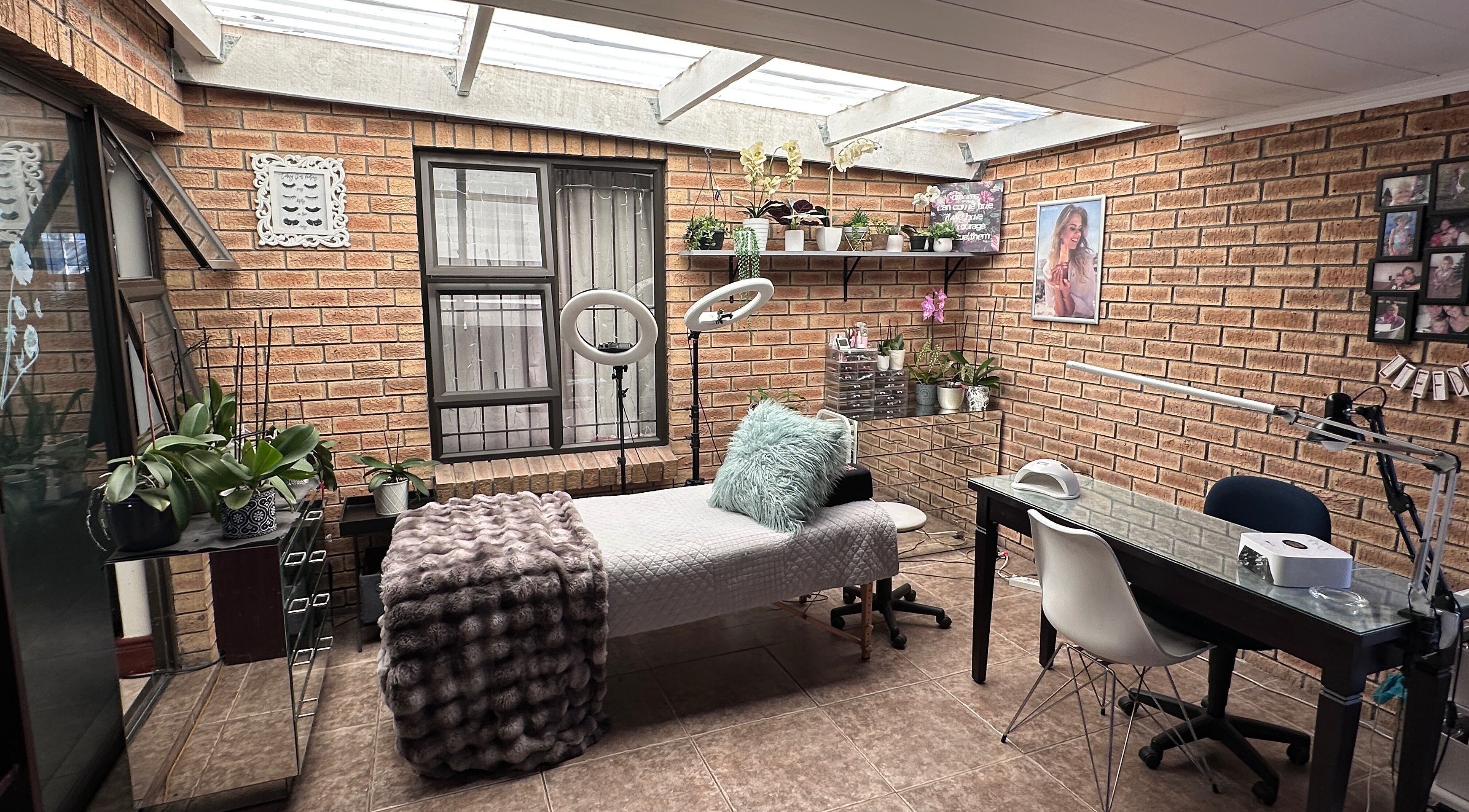 Elegant treatment room at Monica's Beauty Emporium and Permanent Make-up Clinic, Cape Town, Western Cape, ZA.