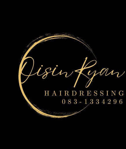 Elegant logo of Oisin Ryan Hairdressing in Midleton, County Cork, IE, featuring gold lettering on black.