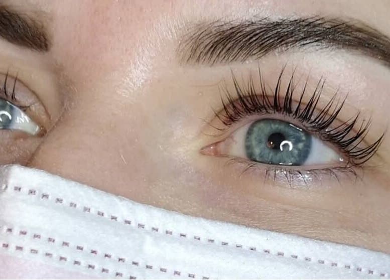 Close-up of styled eyelashes at Sarah Phillips Beauty, Kildare, County Dublin, IE.