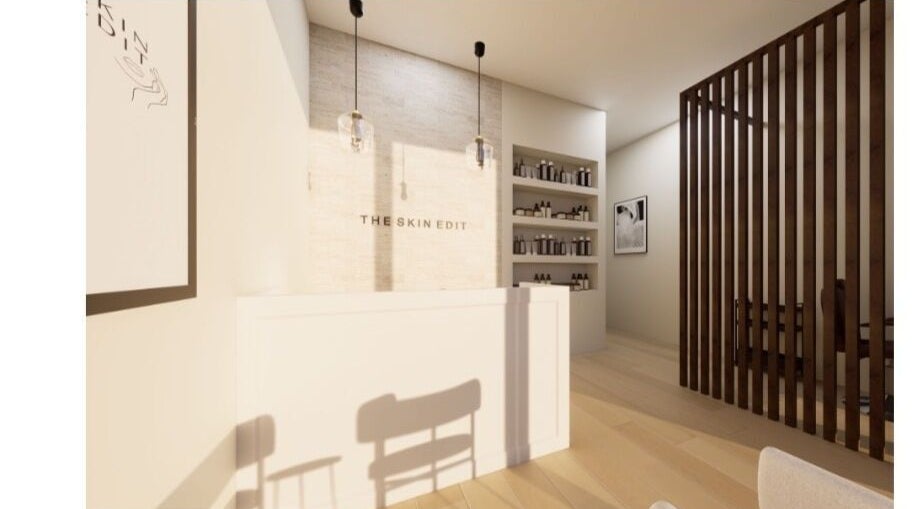 Reception area at The Skin Edit - Bullsbrook, featuring minimalist design in Bullsbrook, Western Australia, AU.