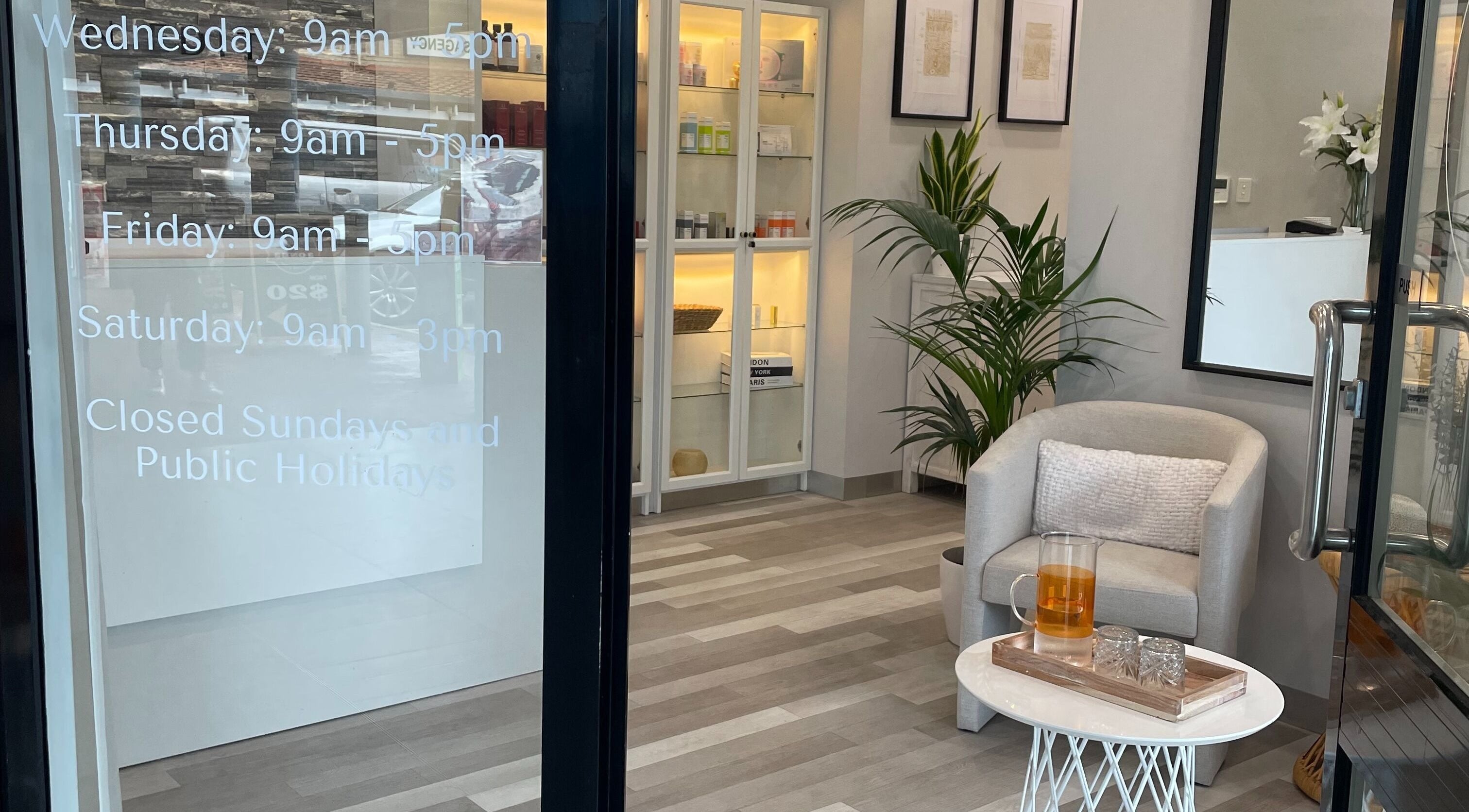 Inviting entryway of The Skin Edit - Quinns Rocks, showcasing modern decor in Quinns Rocks, Western Australia, AU.