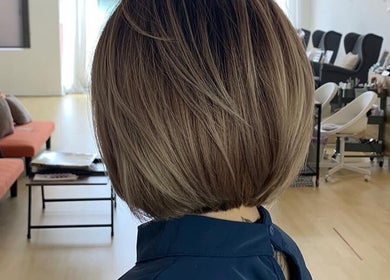 Chic bob haircut at Hair Detail Studio in Balakong, Selangor, MY. Modern salon interior adds elegance.