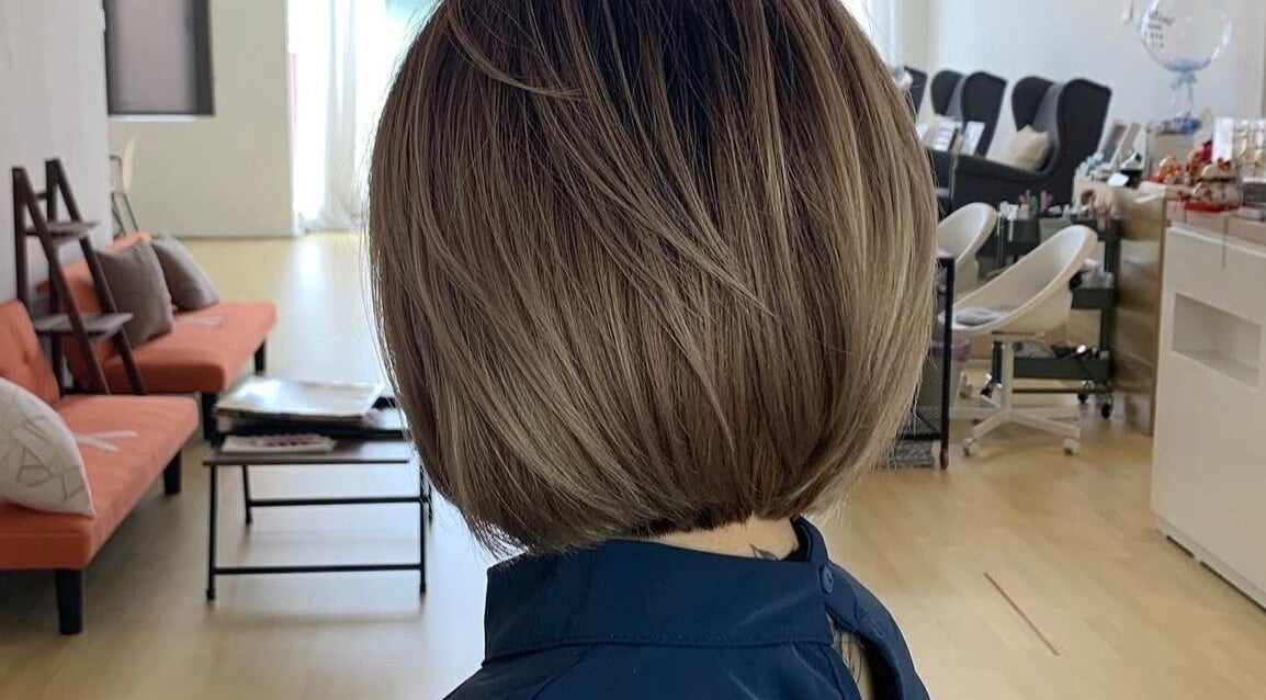 Chic bob haircut at Hair Detail Studio in Balakong, Selangor, MY. Modern salon interior adds elegance.