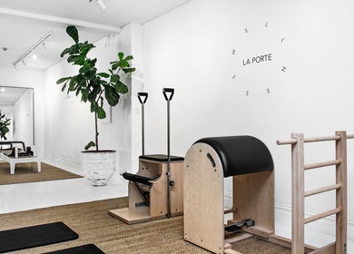 Modern pilates studio with equipment at La Porte Wellness, Rosebery, New South Wales, AU.