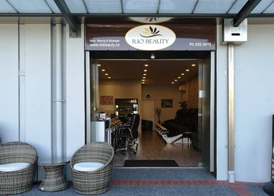 Experience Rio Beauty's elegant entrance in Napier, Hawke's Bay, NZ, welcoming you to a serene wellness retreat.