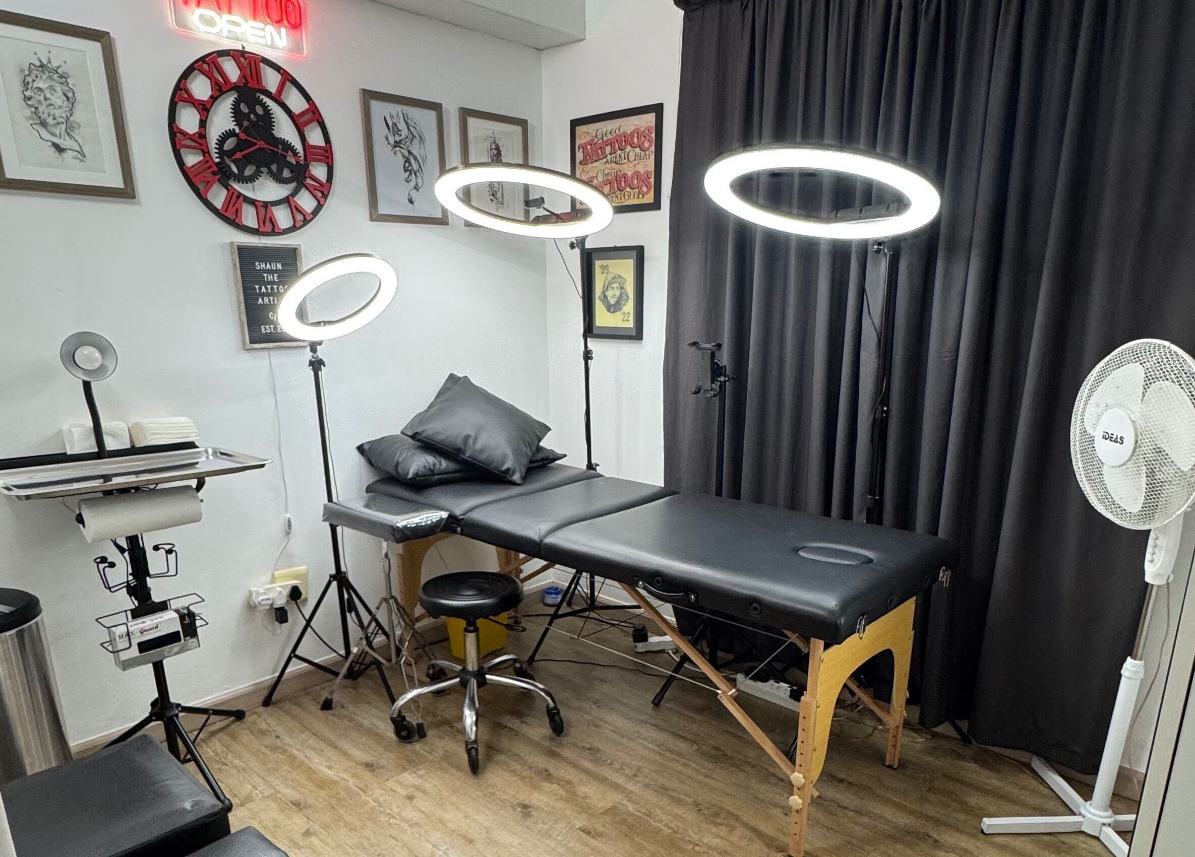 Tattoo studio setup at Shaun the Tattoo Artist, Cape Town, Western Cape, ZA with a cozy vibe.