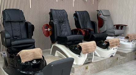 Luxurious pedicure chairs at Get The Gloss, Hamilton, Scotland, GB, offering premium relaxation and wellness.