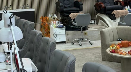 Modern pedicure chairs and decor at Get The Gloss, Hamilton, Scotland, GB, showcasing a luxurious spa setting.