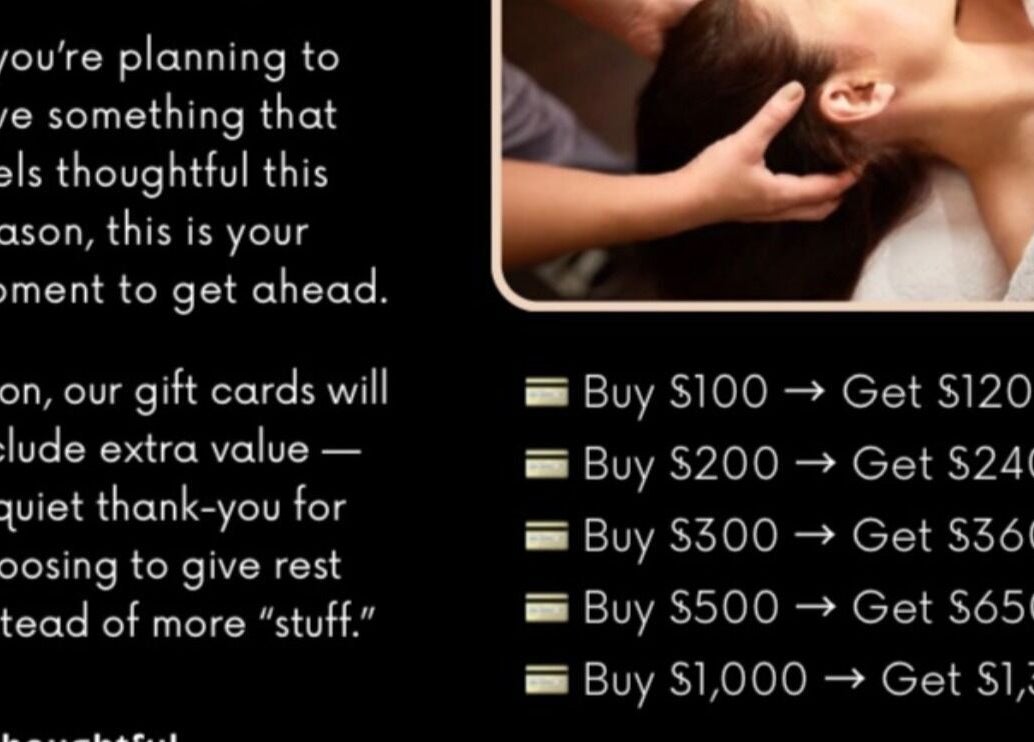 Gift card promotion details at Ignite Your Soul Wellness Spa (Ajax). Located in Ajax, Ontario, CA.