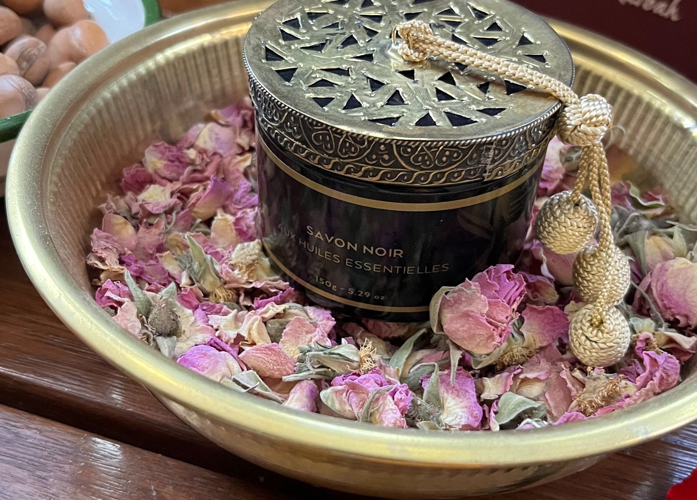 Luxurious soap with rose petals at Spa Les Borjs de la Kasbah, Marrakesh, Marrakesh-Safi, MA.