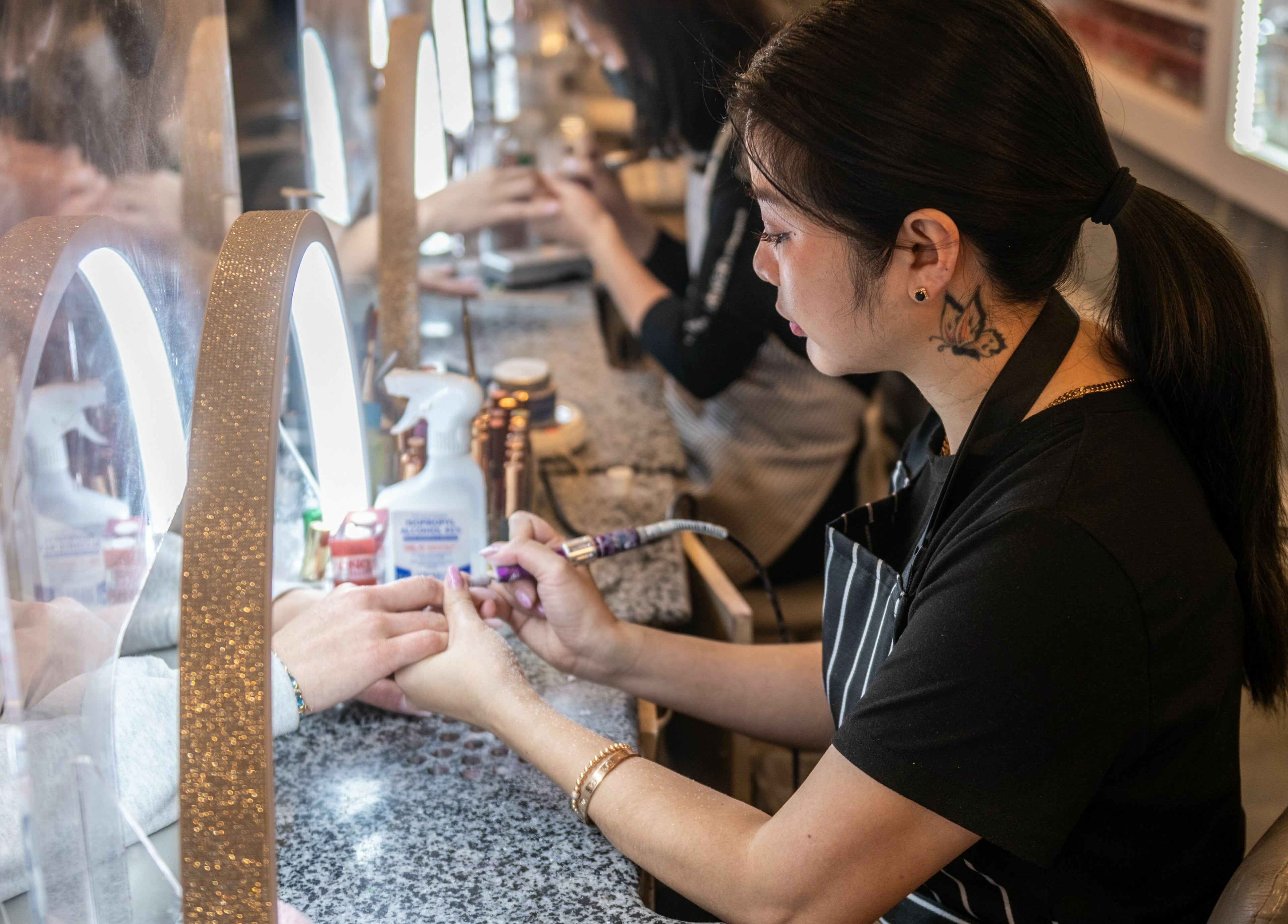 Professional manicure at Nj Image Nails, Toms River, New Jersey, US, showcasing detailed nail art.