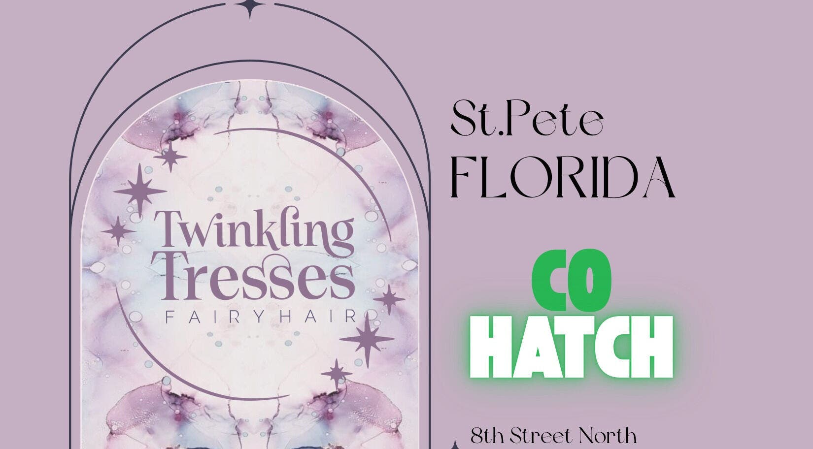 Twinkling Tresses: St. Petersburg - Florida (COhatch) signage, St. Petersburg, Florida, US.