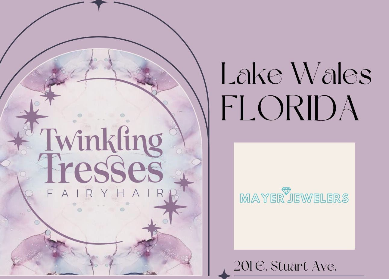 Twinkling Tresses: Lake Wales - Florida (Mayer Jewelers), Lake Wales, Florida, US venue logo with fairy theme.