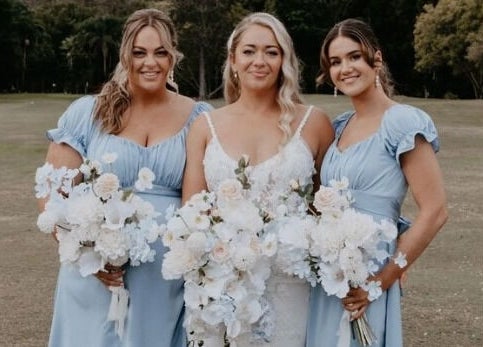 Bridal party at Labelleame Aesthetics, Corindi Beach, New South Wales, AU, showcasing elegant floral bouquets.