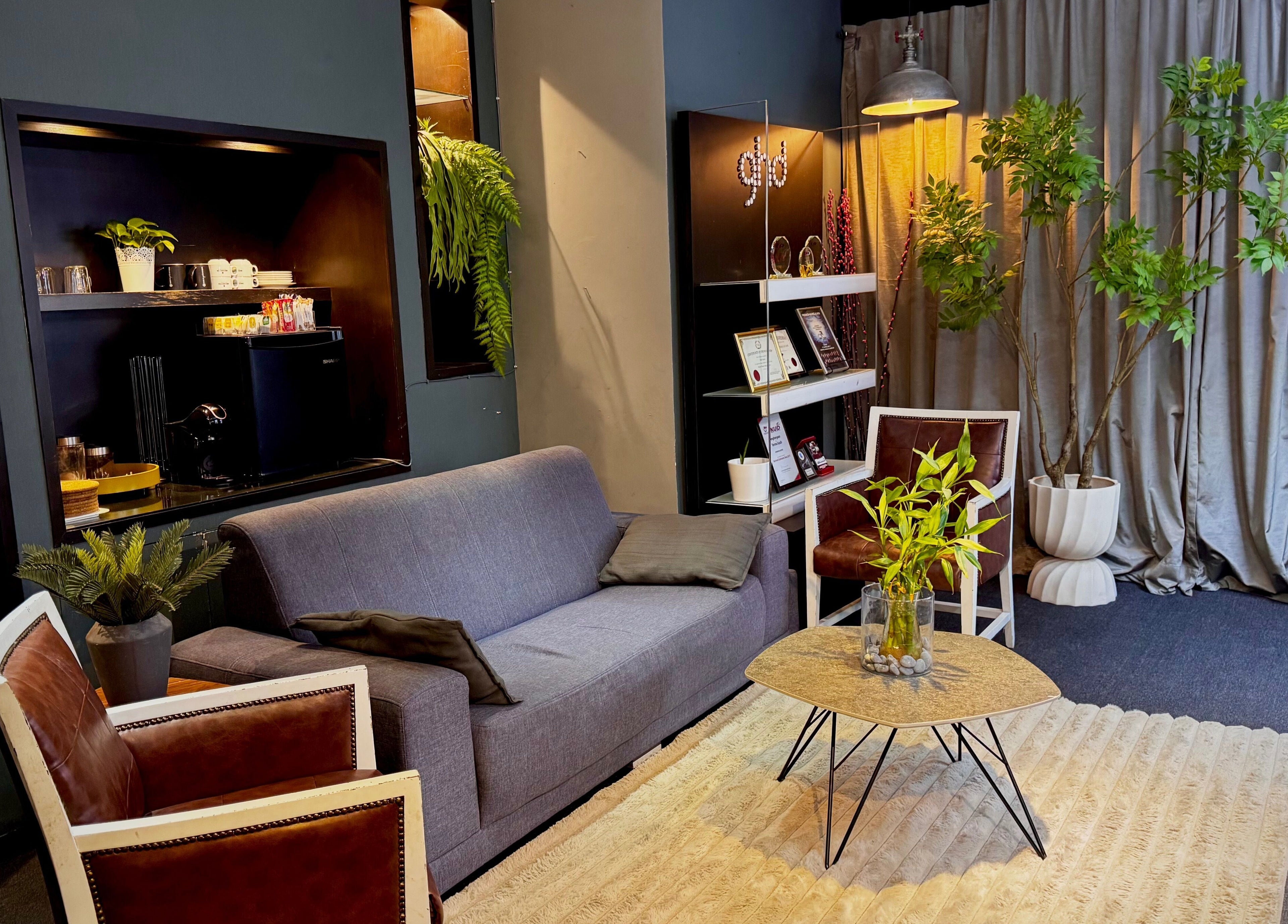 Sophisticated lounge at Hairkunst Premium Salon, Petaling Jaya, Selangor, MY, featuring modern decor.