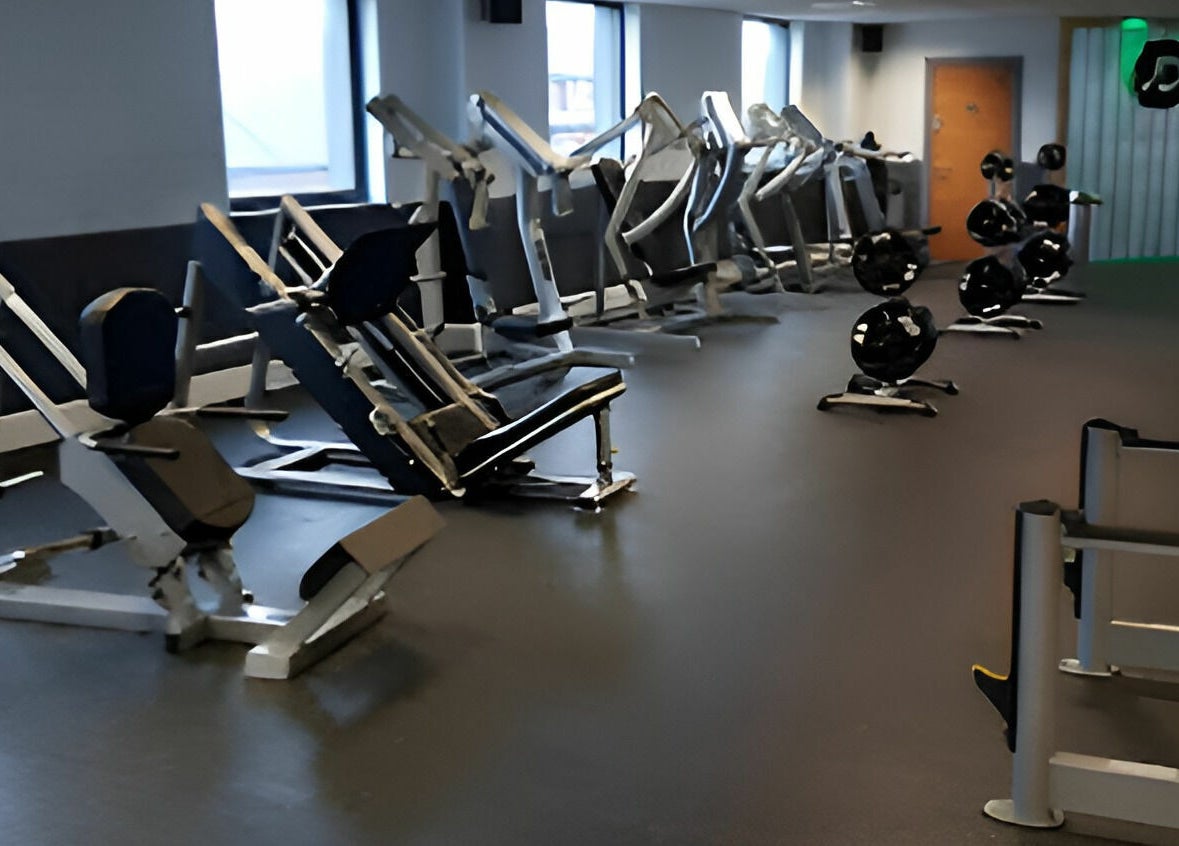 State-of-the-art gym at Direct Gainz, Birmingham, England, GB, featuring modern fitness equipment.