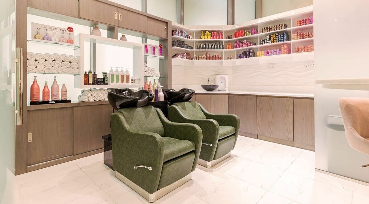 Elegant salon chairs and beauty products at Ricci Capricci in Dubai, Dubai, AE offer a luxurious experience.