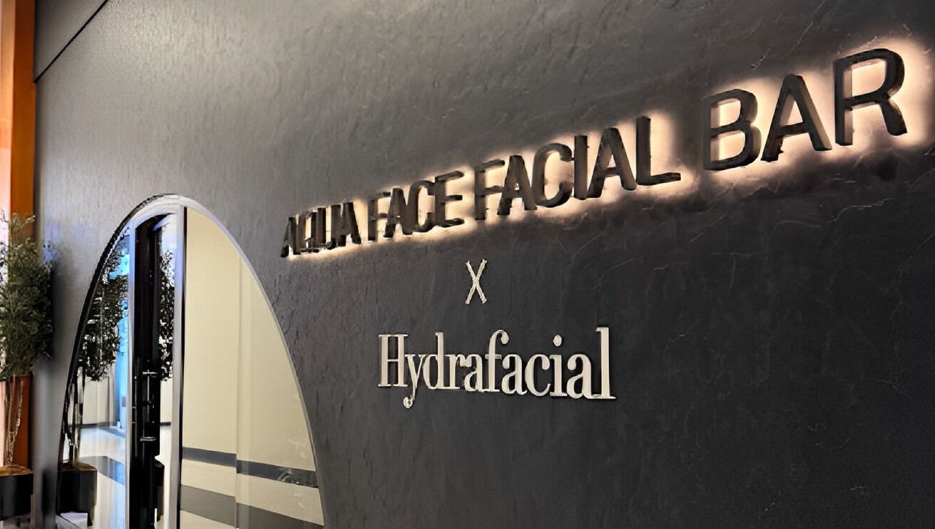Entrance to Aqua Face Facial Bar showcasing modern design in Dubai, Dubai, AE.