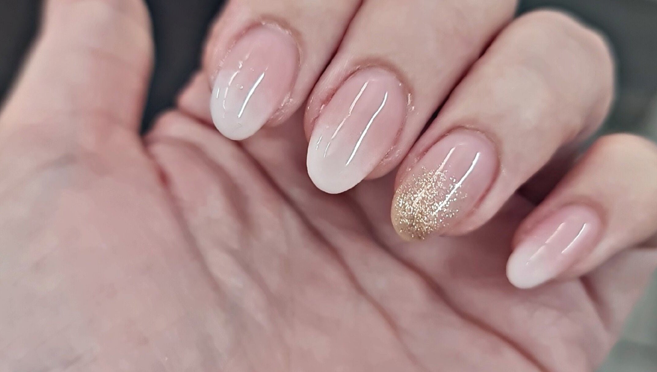 Elegant nails with gold accent at Royal Beauty, Bloemfontein, Free State, ZA.