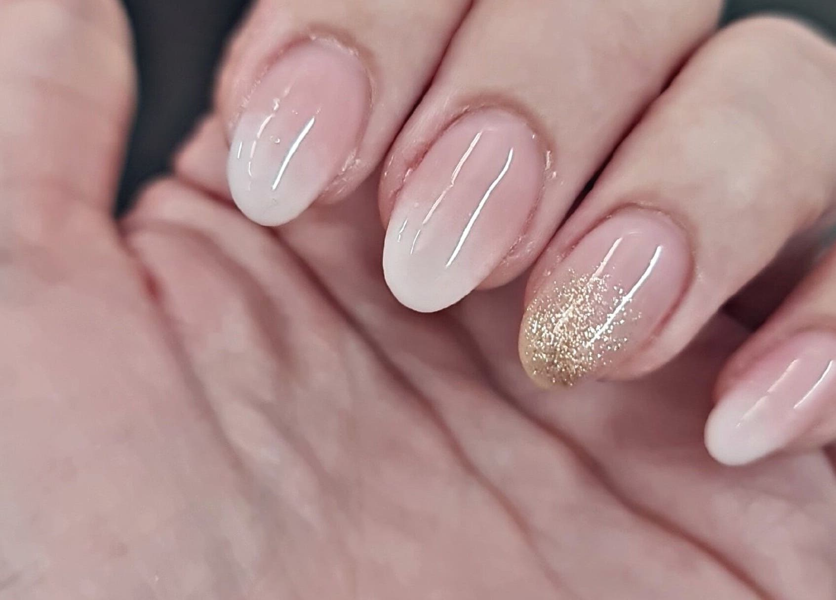 Elegant nails with gold accent at Royal Beauty, Bloemfontein, Free State, ZA.