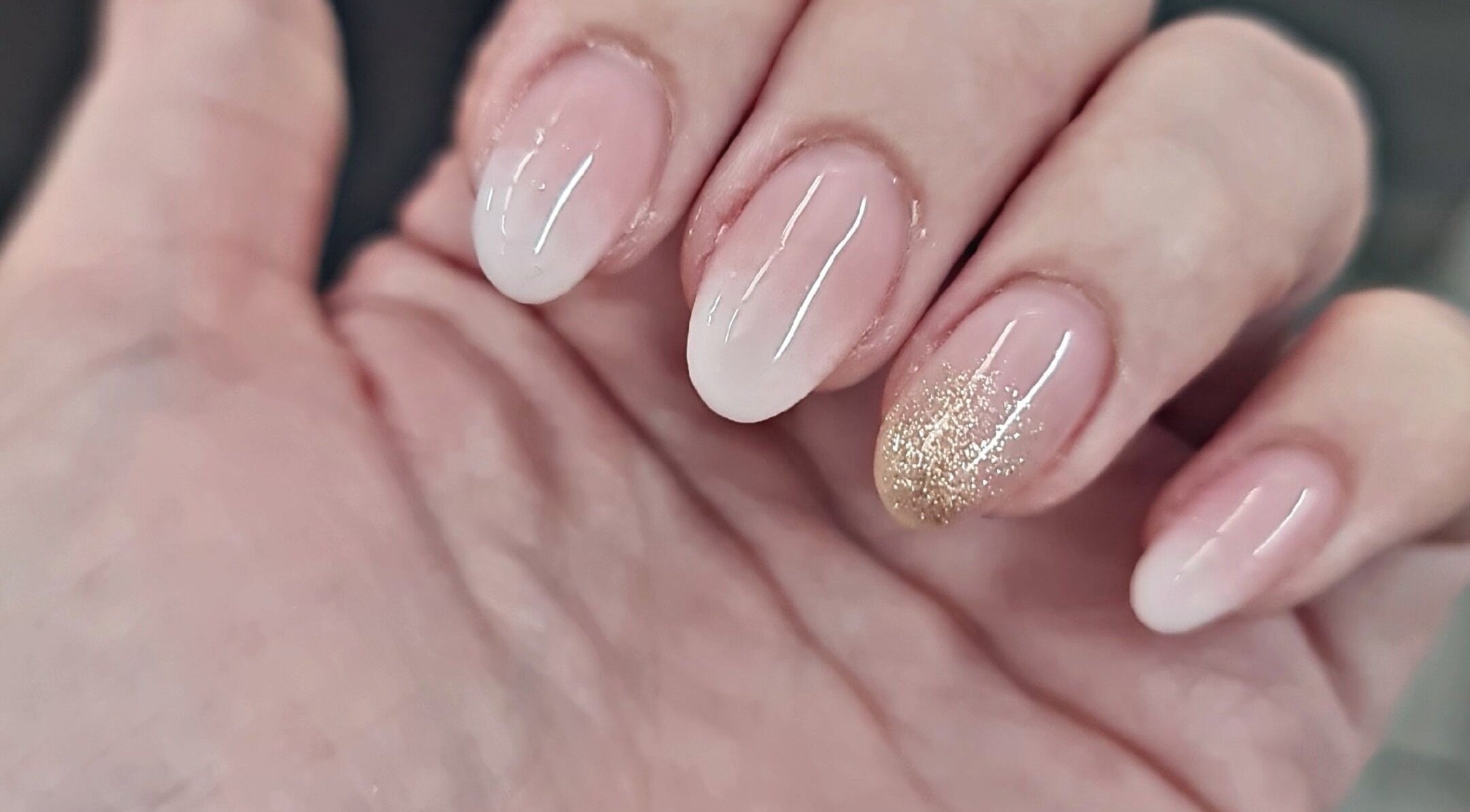 Elegant nails with gold accent at Royal Beauty, Bloemfontein, Free State, ZA.