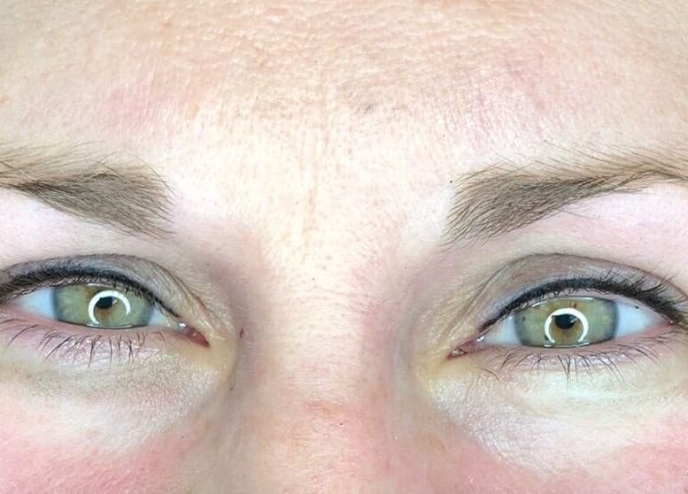 Close-up of eyebrows and eyes at Lené Naudé PMU & Aesthetics, Benoni, Gauteng, ZA showcasing precision artistry.