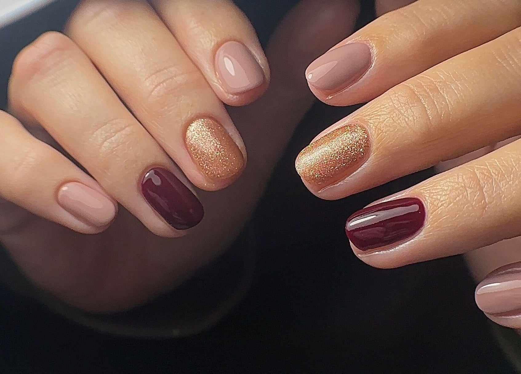 Elegant manicure from House of Nostalgia-Salon & Academy, Leicestershire, England, GB featuring bold colors.