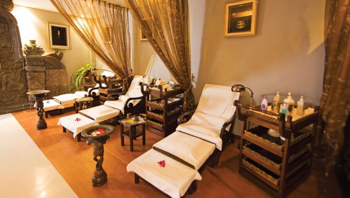 Elegant spa chairs and decor at Impiana Langkawi, Langkawi, Kedah, MY providing a relaxing ambiance.