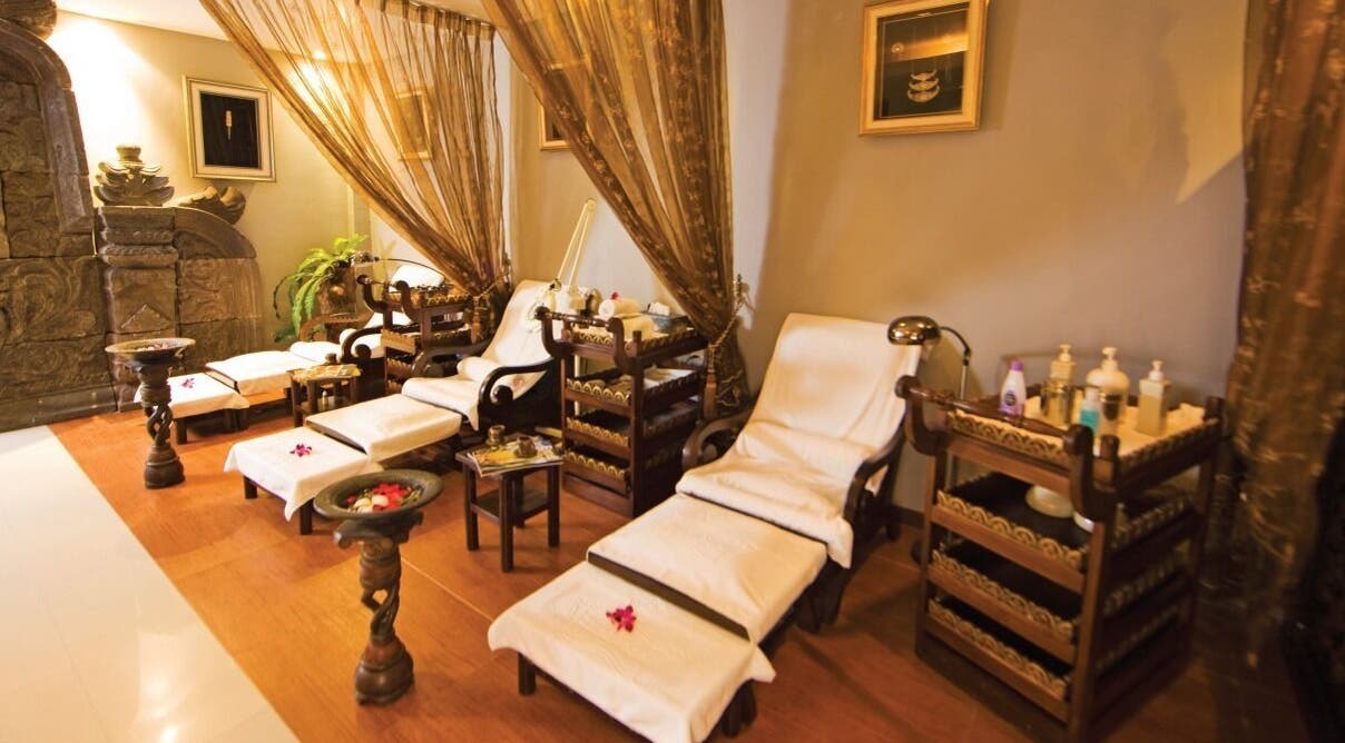 Elegant spa chairs and decor at Impiana Langkawi, Langkawi, Kedah, MY providing a relaxing ambiance.