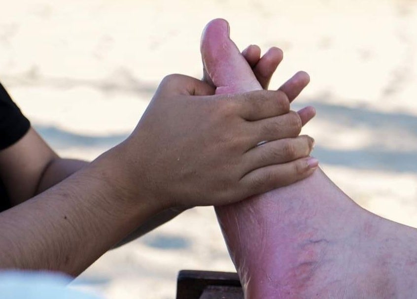 A relaxing foot massage at Impiana Kuantan, Kuantan, Pahang, MY offering soothing wellness services.