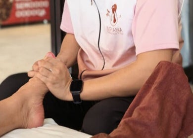 Relaxing foot massage at Excellent Song Yan, Bentong, Pahang, MY, offering a soothing wellness experience.