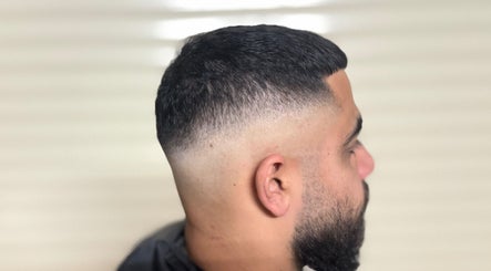 Close-up of a sharp fade hairstyle at FadeLinez, Peterborough, England, GB, showcasing expert barber skills.