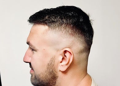 Sleek fade haircut at FadeLinez (Peterborough Mobile Barber), Peterborough, England, GB.