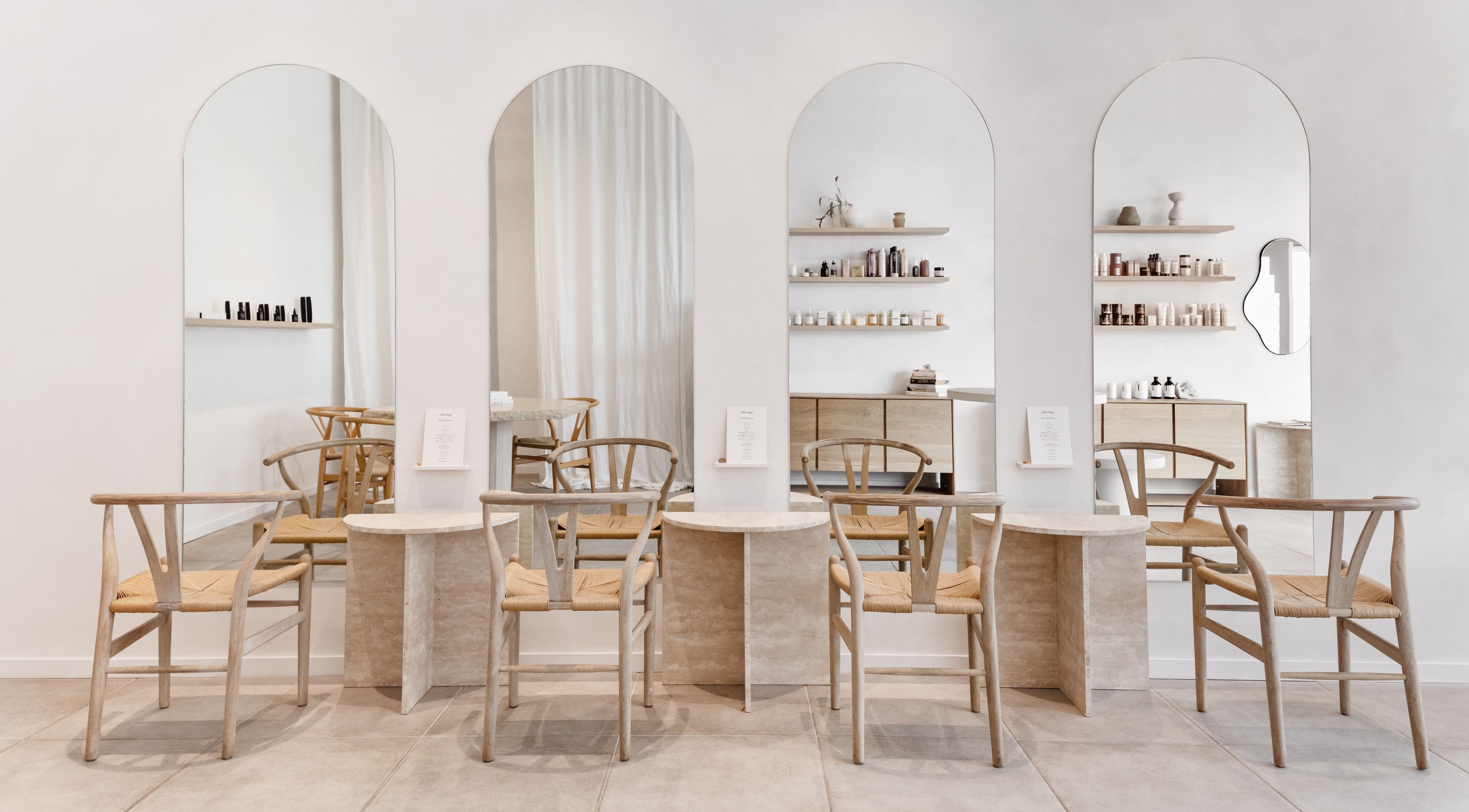 Stylish salon setup with mirrors and chairs at Suukha Studio, Balgowlah, New South Wales, AU.