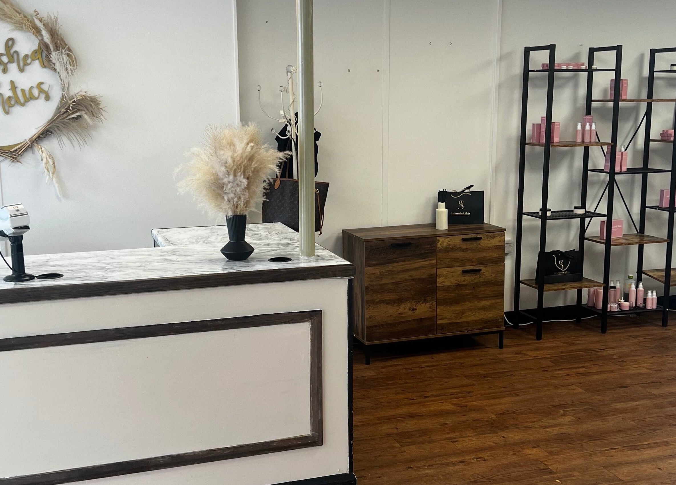 Airbrushed Aesthetics reception with modern decor in Spalding, England, GB.