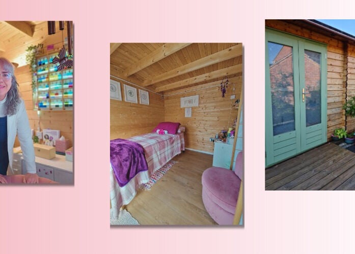 Relaxing wooden interior at Land of Reiki and Aroma by Sol in Sutton-in-Ashfield, England, GB.