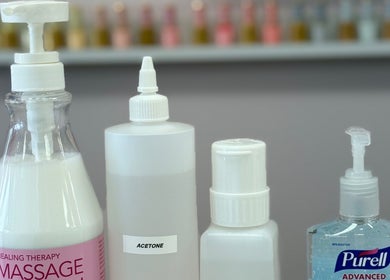 Nail care products at St. Catharines / R. Luxury Nails & Beauty, St. Catharines, Ontario, CA.