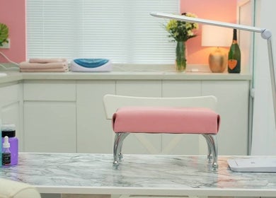 Bright and inviting nail treatment area at Pro Radiance in Havant, England, GB with modern decor.